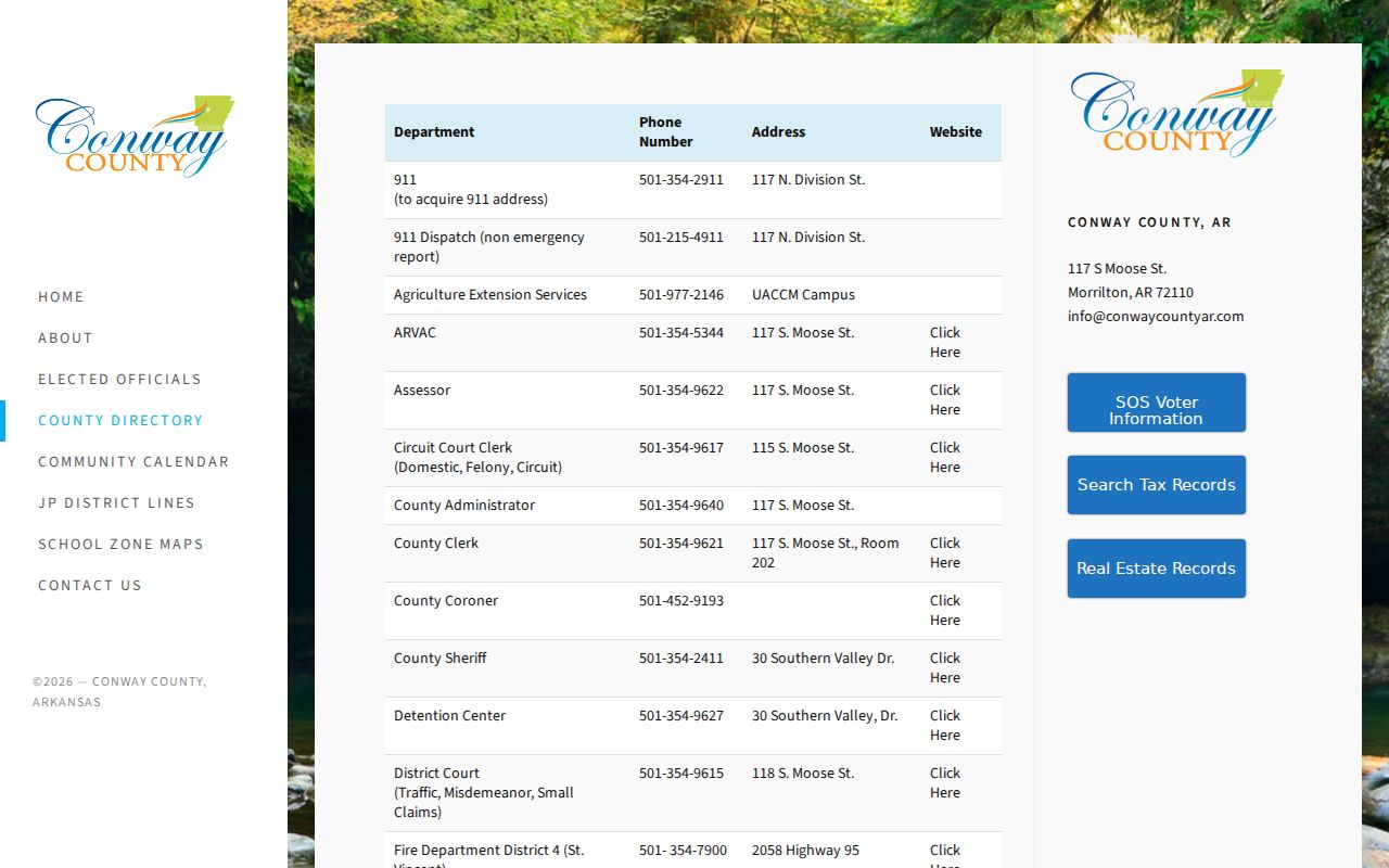 Conway County case search office service directory