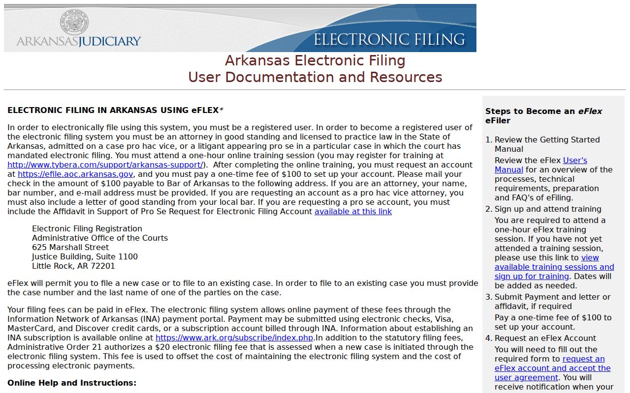 Conway County case search compared with Arkansas eFlex filing resources