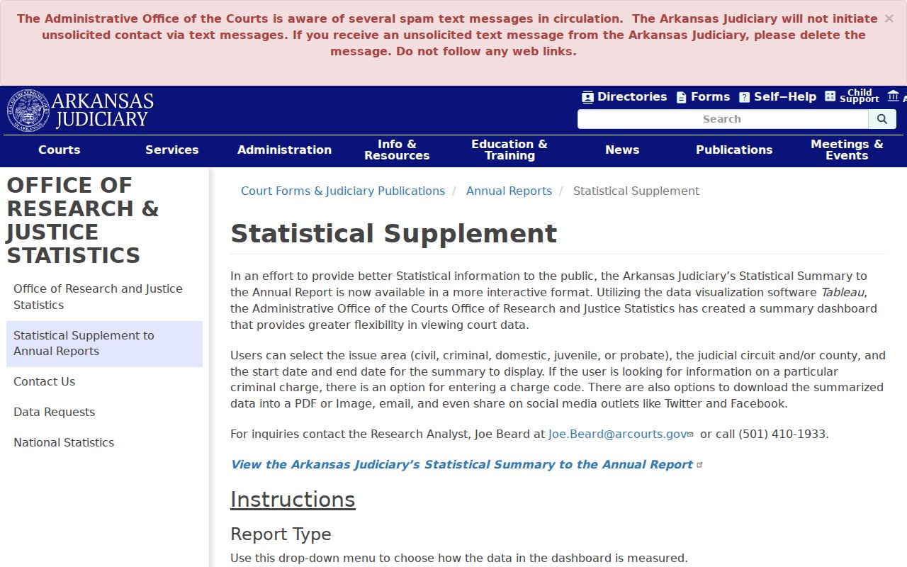 Conway County civil docket caseload dashboard