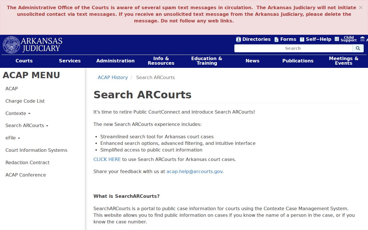 Conway County civil docket Search ARCourts coverage