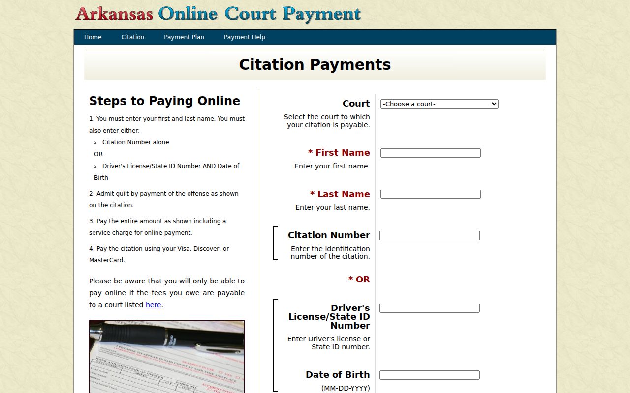 Conway County traffic court records comparison with Arkansas eTraffic citation query